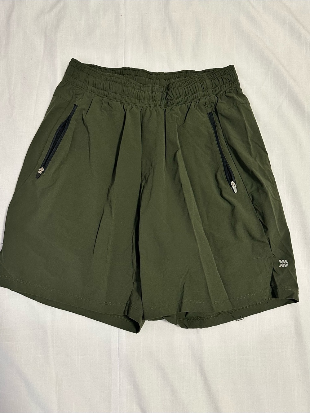 all in motion Olive Athletic Zip-Pocket Shorts